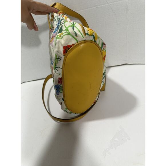 Gucci Flora Canvas Vintage White Yellow Bag Purse Crossbody Floral Japan READ*** - Picture 7 of 16